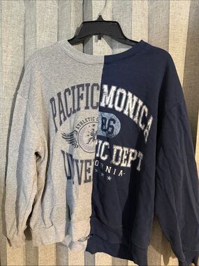 Wild fable Two-Tone Navy and Heather Gray Crewneck Sweatshirt